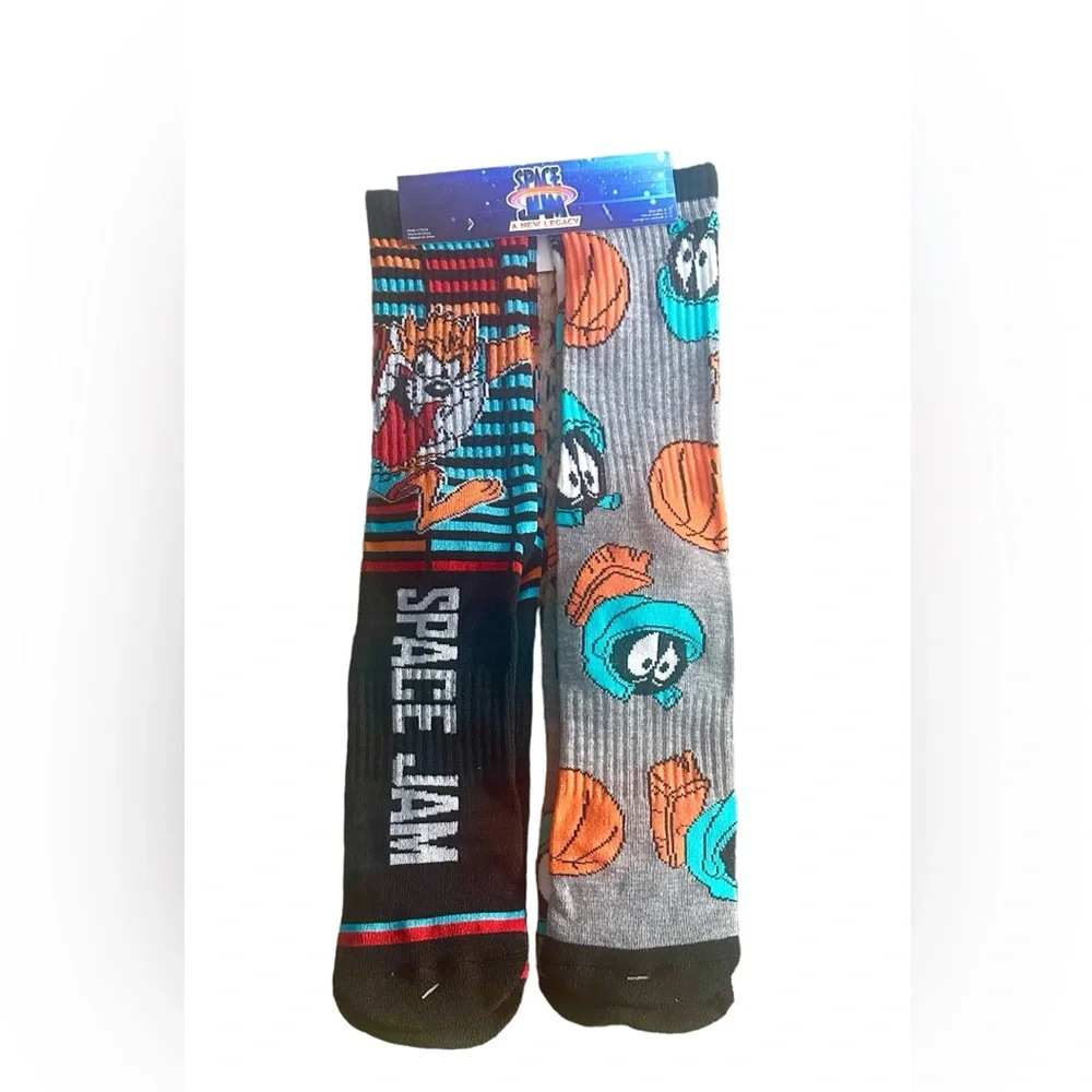 NWT 2 Pairs‎ Space Jam New Legacy Crew Socks 6-12